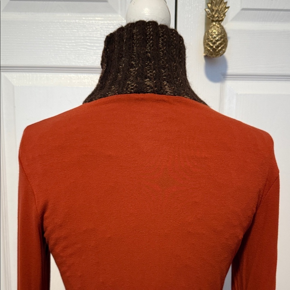 Dolce Gabbana Rust Long Sleeve Turtleneck Top M - Picture 6 of 13